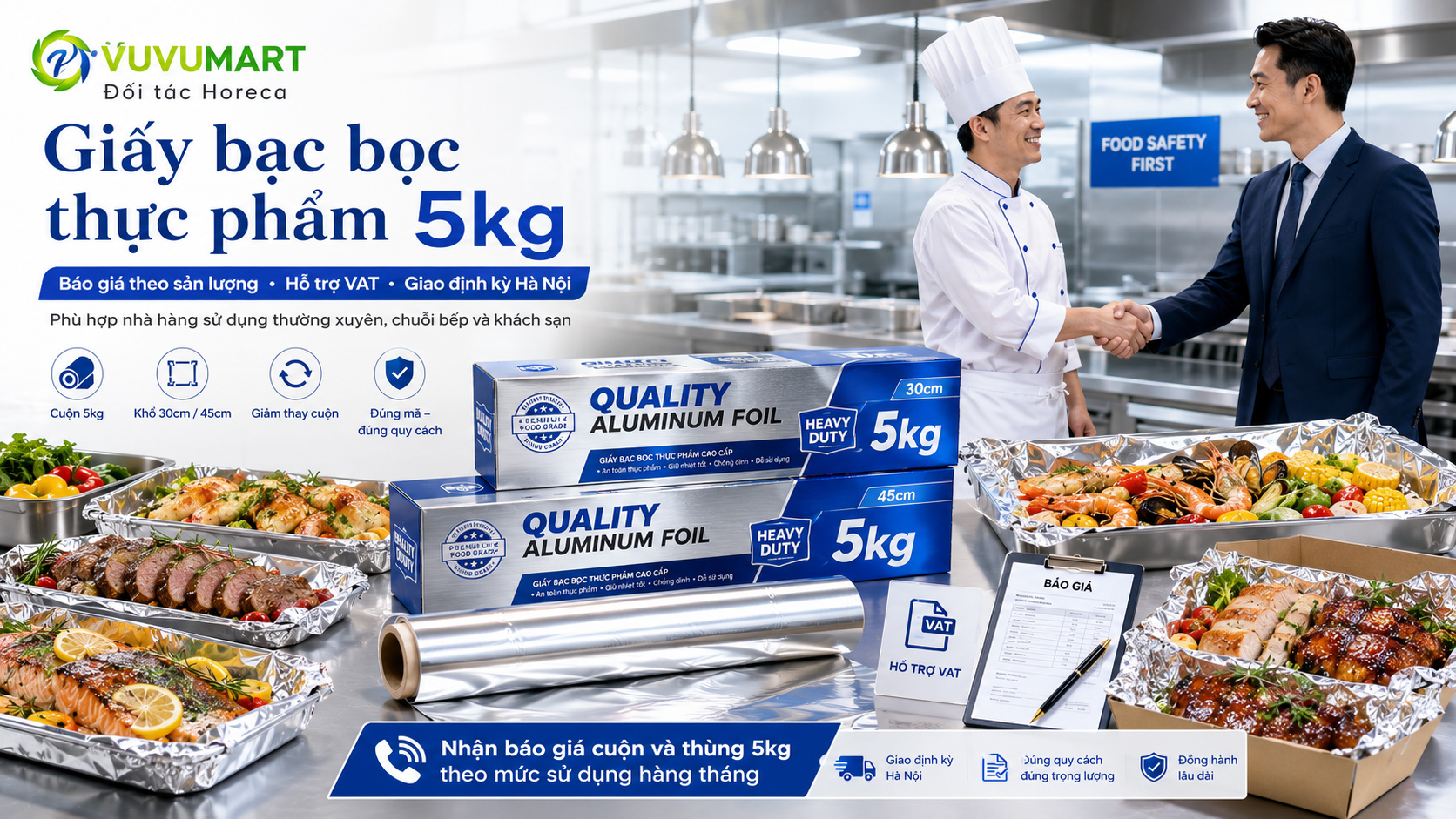 Giấy bạc bọc thực phẩm 45cm cho khay lớn, cá và gia cầm nguyên con 42 Giấy bạc bọc thực phẩm 45cm cho khay lớn, cá và gia cầm nguyên con