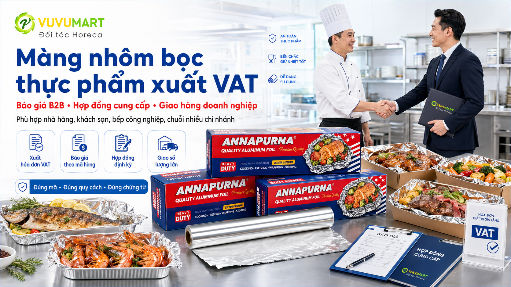 Màng nhôm bọc thực phẩm xuất VAT cho nhà hàng và doanh nghiệp tại Hà Nội 43 Màng nhôm bọc thực phẩm xuất VAT cho nhà hàng và doanh nghiệp tại Hà Nội