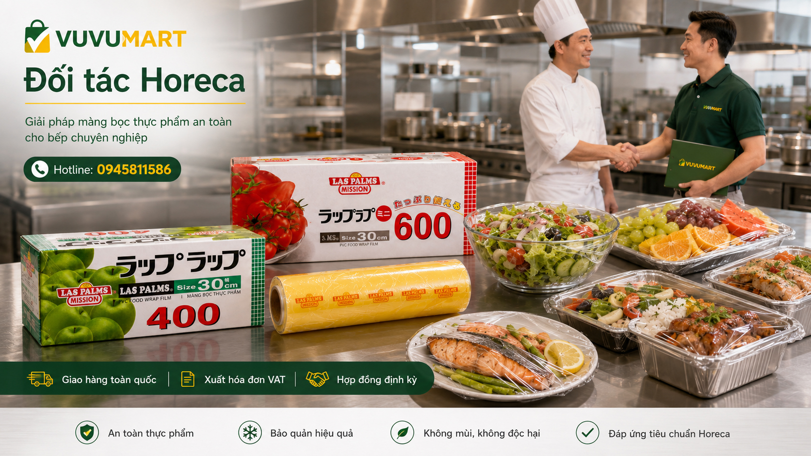 Màng bọc thực phẩm an toàn cho bếp Horeca: 9 dữ liệu cần kiểm tra trước khi dùng 43 Màng bọc thực phẩm an toàn cho bếp Horeca: 9 dữ liệu cần kiểm tra trước khi dùng