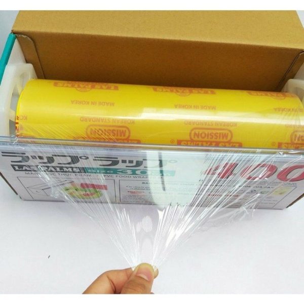 Màng bọc thực phẩm 30cm x 600 Laspalms - Siêu Bám Dính - Siêu Dai - Lõi Vàng 5