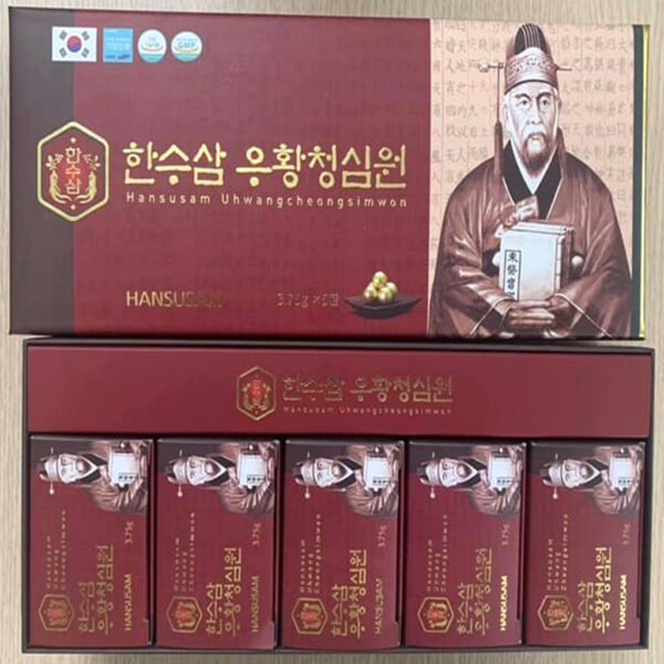 An Cung Thanh Tâm Hoàn Hansusam Uhwangcheongsimwon Hộp 5 Viên 3,75g Hàn Quốc - Thông Khí Huyết Kinh Mạch