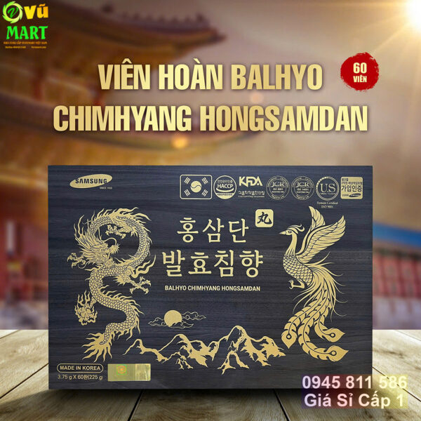 An Cung Bổ Não Trầm Hương HONGSAMDAN hộp gỗ 60 viên Hàn Quốc - Bổ Thận Khí - Bổ Não Hoạt Huyết