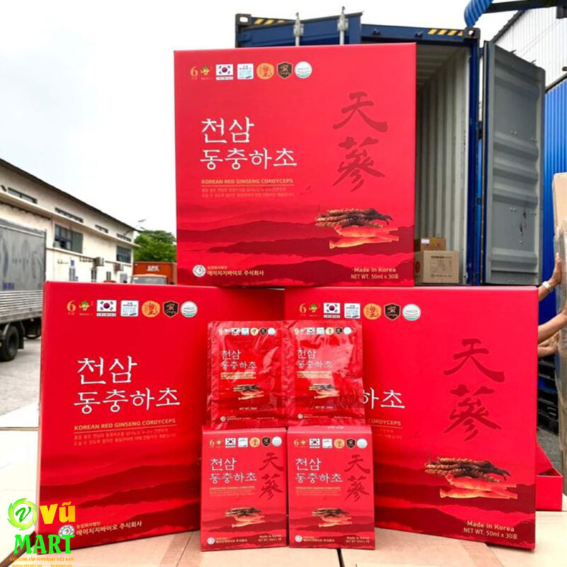 Hồng Sâm Đông Trùng Hạ Thảo Ginseng King Korean Red Ginseng Cordyceps (50ml x 30 gói) - Nước Bổ Dưỡng Cơ Thể