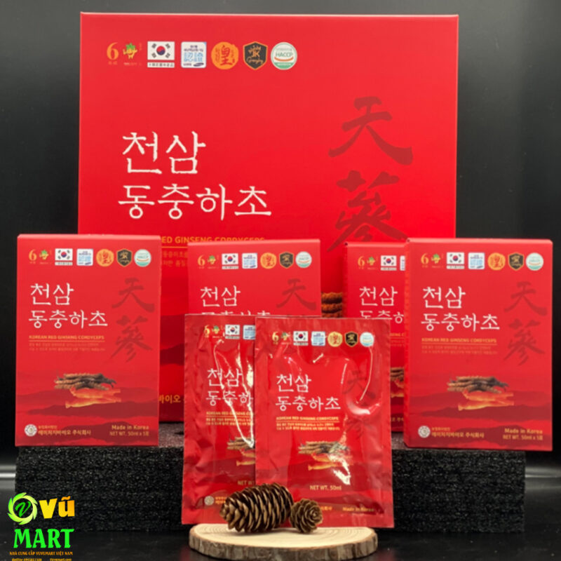 Hồng Sâm Đông Trùng Hạ Thảo Ginseng King Korean Red Ginseng Cordyceps (50ml x 30 gói) - Nước Bổ Dưỡng Cơ Thể