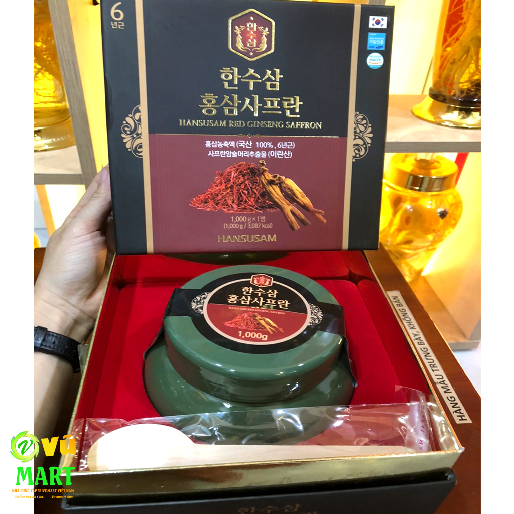 Cao hồng sâm nhụy hoa nghệ tây Hansusam Red Ginseng Saffron - Bổ Khí - Bổ Huyết