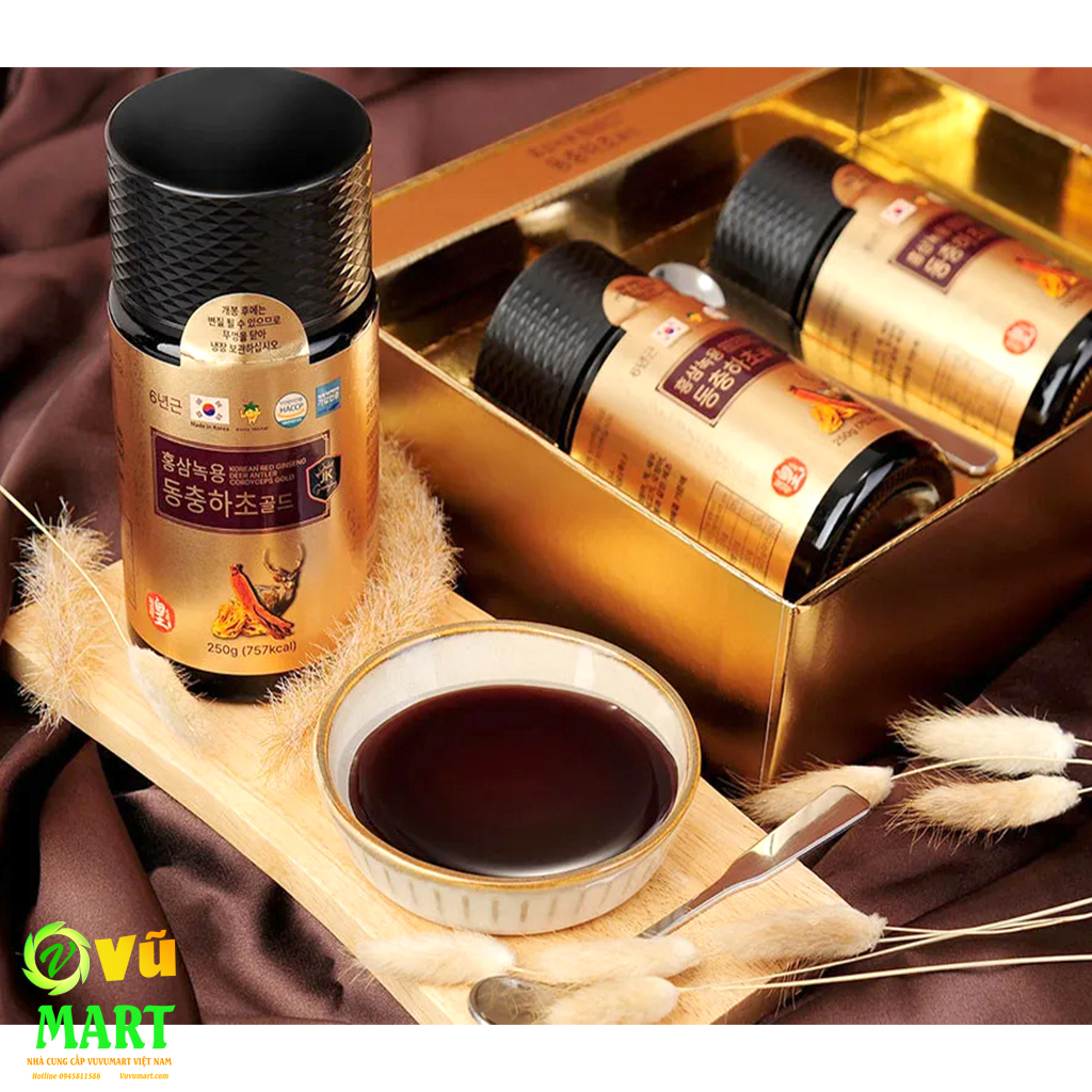 Cao Hồng Sâm Nhung Hươu Đông Trùng Ginseng King Korean Red Ginseng Deer Antler Cordyceps Gold - Bổ Thận Khí 6