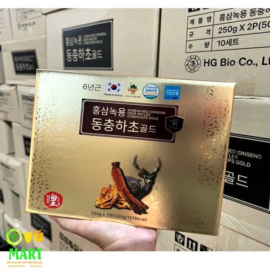 Cao Hồng Sâm Nhung Hươu Đông Trùng Ginseng King Korean Red Ginseng Deer Antler Cordyceps Gold - Bổ Thận Khí 10