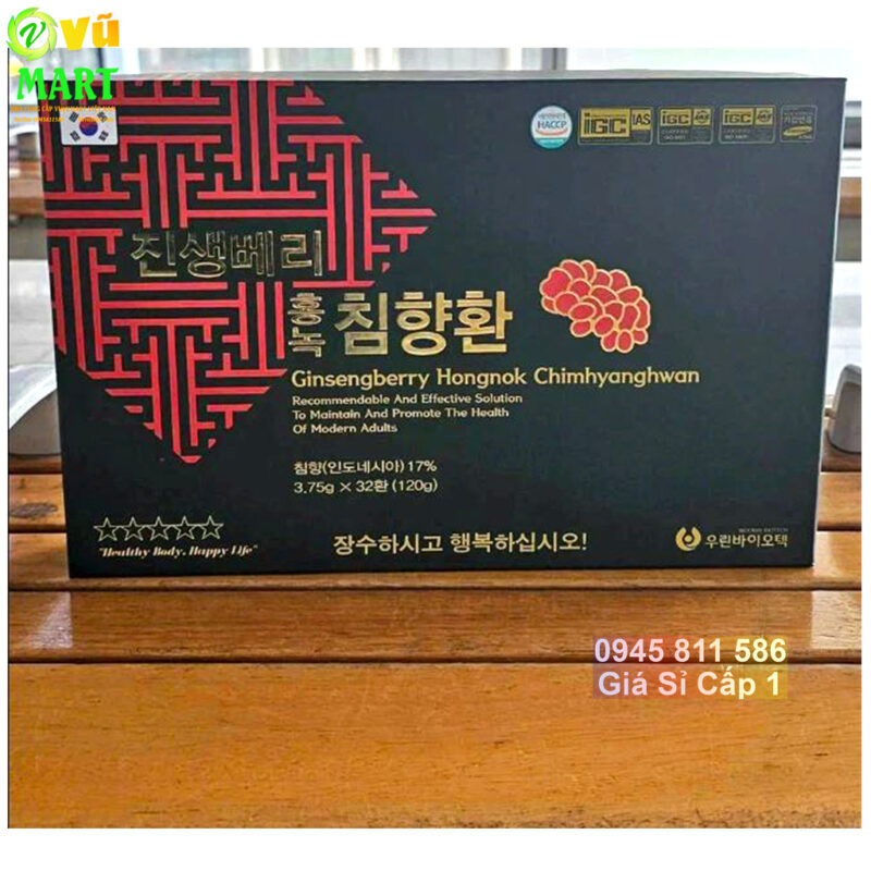 [ Hàng Cao Cấp ] Viên An cung ngưu bổ não Trầm Hương Hàn Quốc - Ginsengberry Hongnok Chimhyanghwan 32 viên x 3,75g