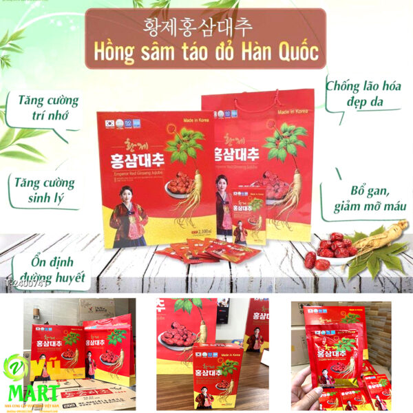 Nước hồng sâm táo đỏ Daehan Hàn Quốc hộp 30 gói x 70ml - Sỉ Rẻ