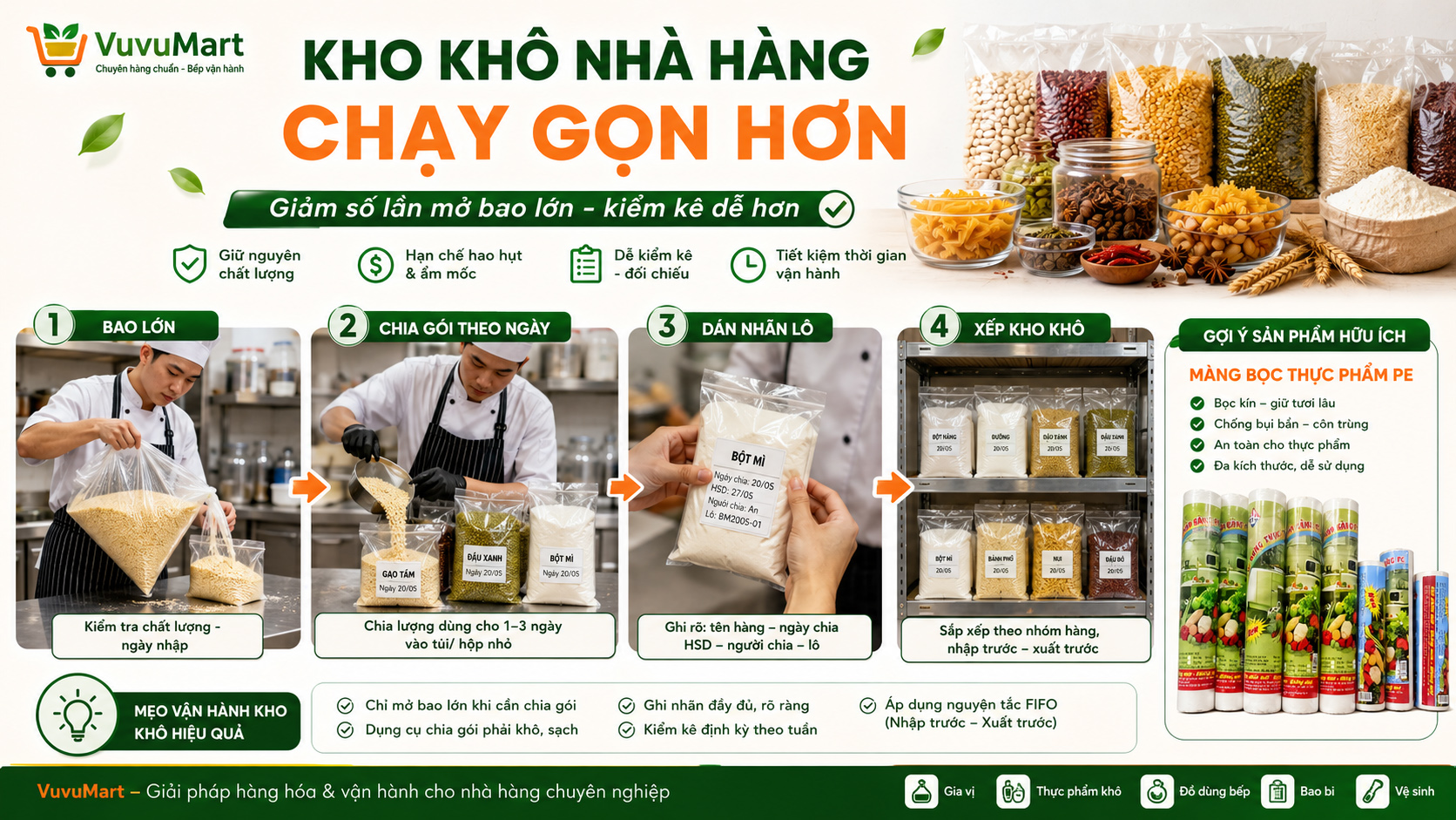 Bảo Quản Thực Phẩm Khô: Chia Gói Dùng Dần, Không Mở Cả Bao 44 Bảo Quản Thực Phẩm Khô Chia Gói Dùng Dần, Không Mở Cả Bao