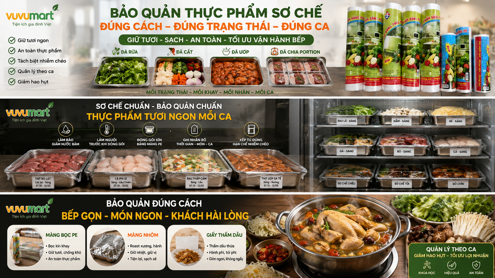 Bảo Quản Thực Phẩm Sơ Chế: Khóa Khay, Chia Túi Theo Ca 43 Bảo Quản Thực Phẩm Sơ Chế Khóa Khay, Chia Túi Theo Ca