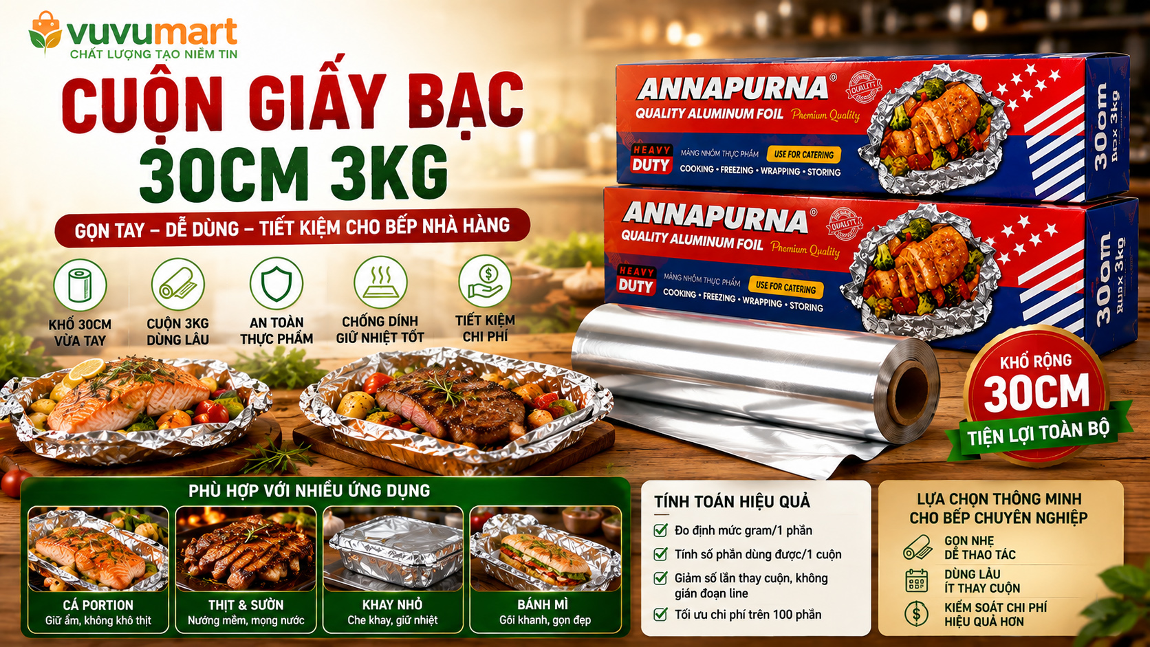 Cuộn Giấy Bạc 30cm 3kg: Hợp Phần Nhỏ Nào Và Bao Nhiêu Món/Ngày Thì Nên Dùng? 44 Cuộn Giấy Bạc 30cm 3kg Hợp Phần Nhỏ Nào Và Bao Nhiêu MónNgày Thì Nên Dùng