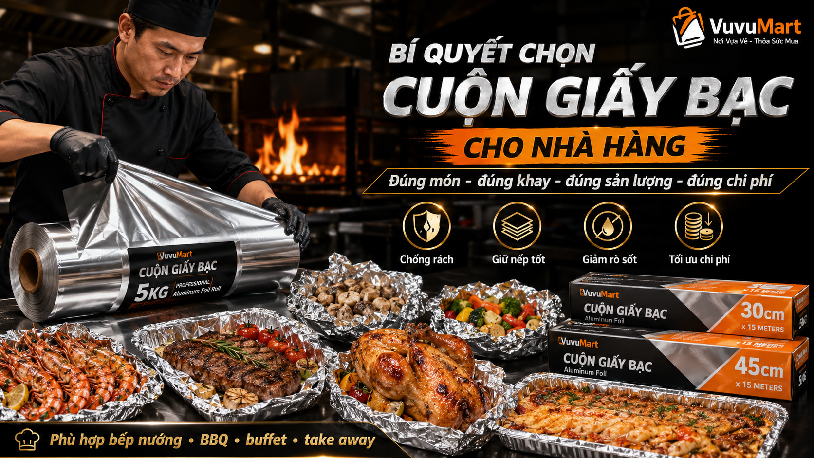 Cuộn Giấy Bạc: Chọn 30cm Hay 45cm, Cuộn Nhỏ Hay Cuộn 5kg? 44 Cuộn Giấy Bạc Chọn 30cm Hay 45cm, Cuộn Nhỏ Hay Cuộn 5kg