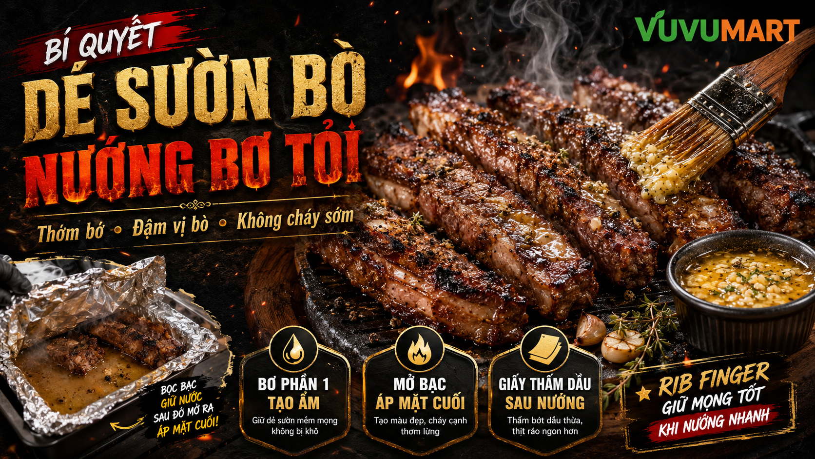 Dẻ sườn bò nướng bơ tỏi xém cạnh, mềm mọng và thơm nức khi mở giấy bạc 41 Dẻ sườn bò nướng bơ tỏi xém cạnh, mềm mọng và thơm nức khi mở giấy bạc