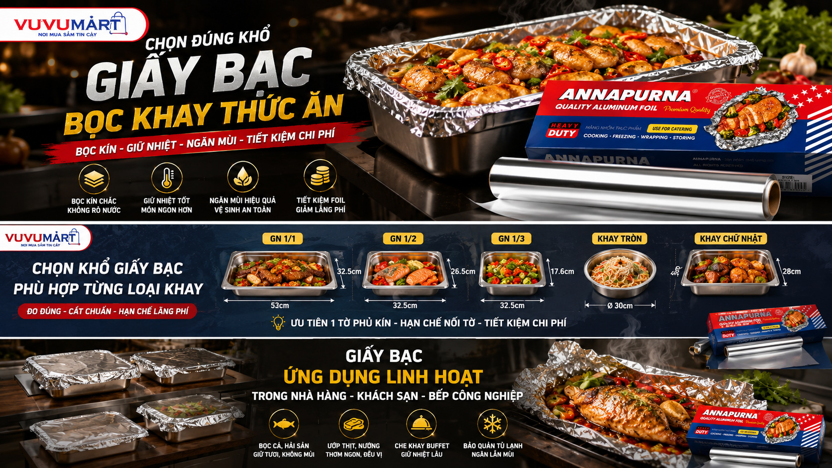 Giấy Bạc Bọc Khay Thức Ăn: Chọn Khổ Theo GN, Mép Khay Và Lượng Giấy Dư 44 Giấy Bạc Bọc Khay Thức Ăn Chọn Khổ Theo GN, Mép Khay Và Lượng Giấy Dư