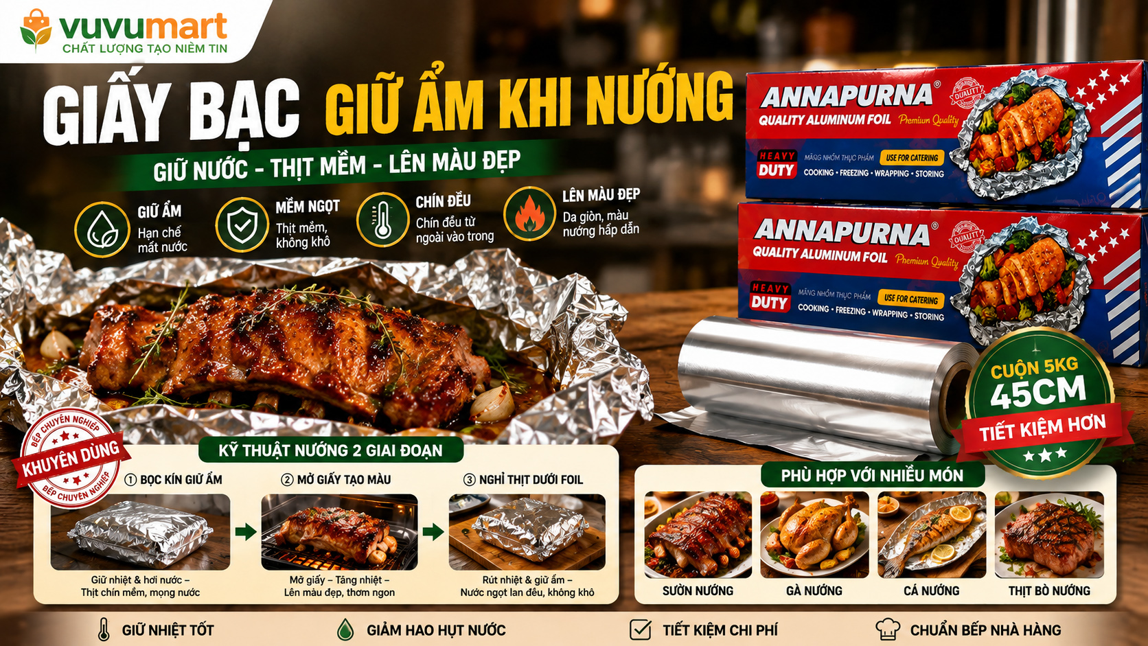 Giấy Bạc Giữ Ẩm Khi Nướng Thế Nào? Bí Quyết Bọc – Mở – Nghỉ Để Thịt Không Khô 43 Giấy Bạc Giữ Ẩm Khi Nướng Thế Nào Bí Quyết Bọc – Mở – Nghỉ Để Thịt Không Khô