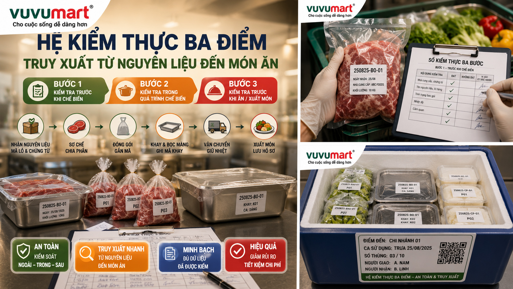 Kiểm Thực 3 Bước Nối Sổ Kiểm Với Túi, Khay Và Mã Lô