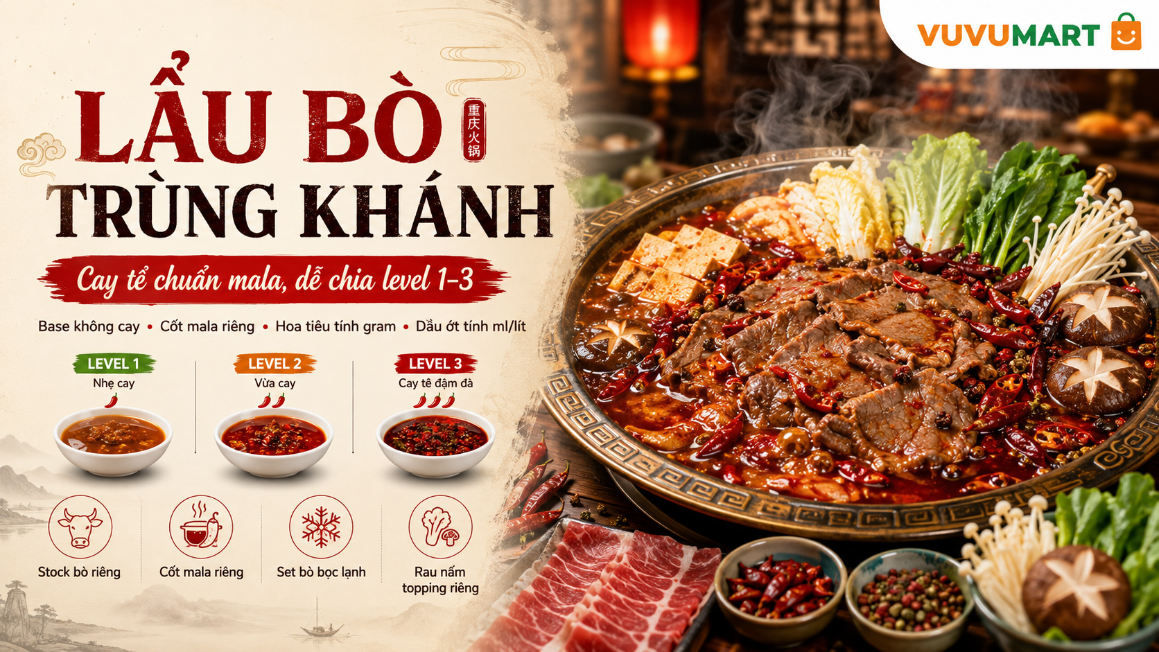 Lẩu bò Trùng Khánh đỏ cay tê, thơm hoa tiêu nhưng vẫn dễ ăn với gia đình Việt 46 Lẩu bò Trùng Khánh đỏ cay tê, thơm hoa tiêu nhưng vẫn dễ ăn với gia đình Việt