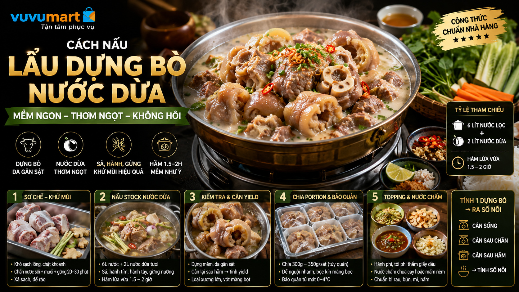 Lẩu dựng bò nước dừa da mềm, gân sật và nước ngọt sâu không hôi 44 Lẩu dựng bò nước dừa da mềm, gân sật và nước ngọt sâu không hôi