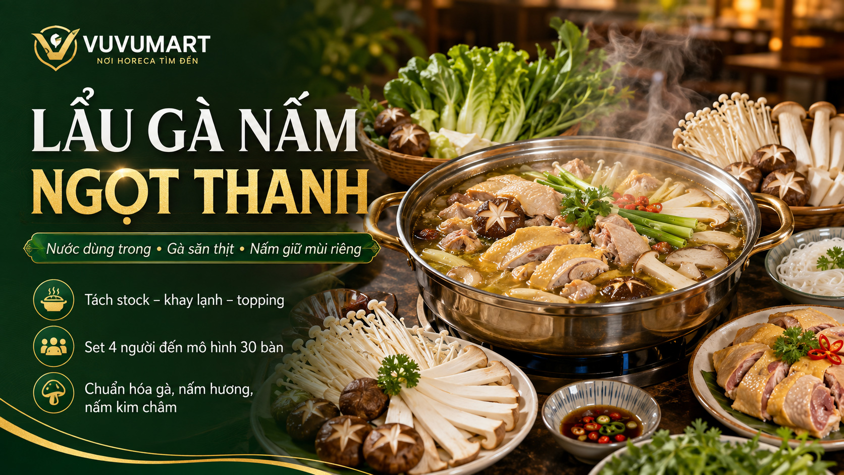 Lẩu gà nấm nước trong ngọt, gà săn thịt và nấm giòn thơm từng loại 45 Lẩu gà nấm nước trong ngọt, gà săn thịt và nấm giòn thơm từng loại