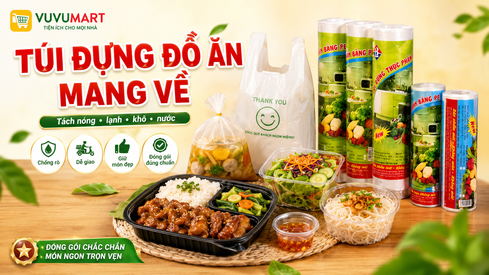 Túi Đựng Đồ Ăn Mang Về: Tách Nóng, Lạnh, Khô, Nước 46 Túi Đựng Đồ Ăn Mang Về Tách Nóng, Lạnh, Khô, Nước