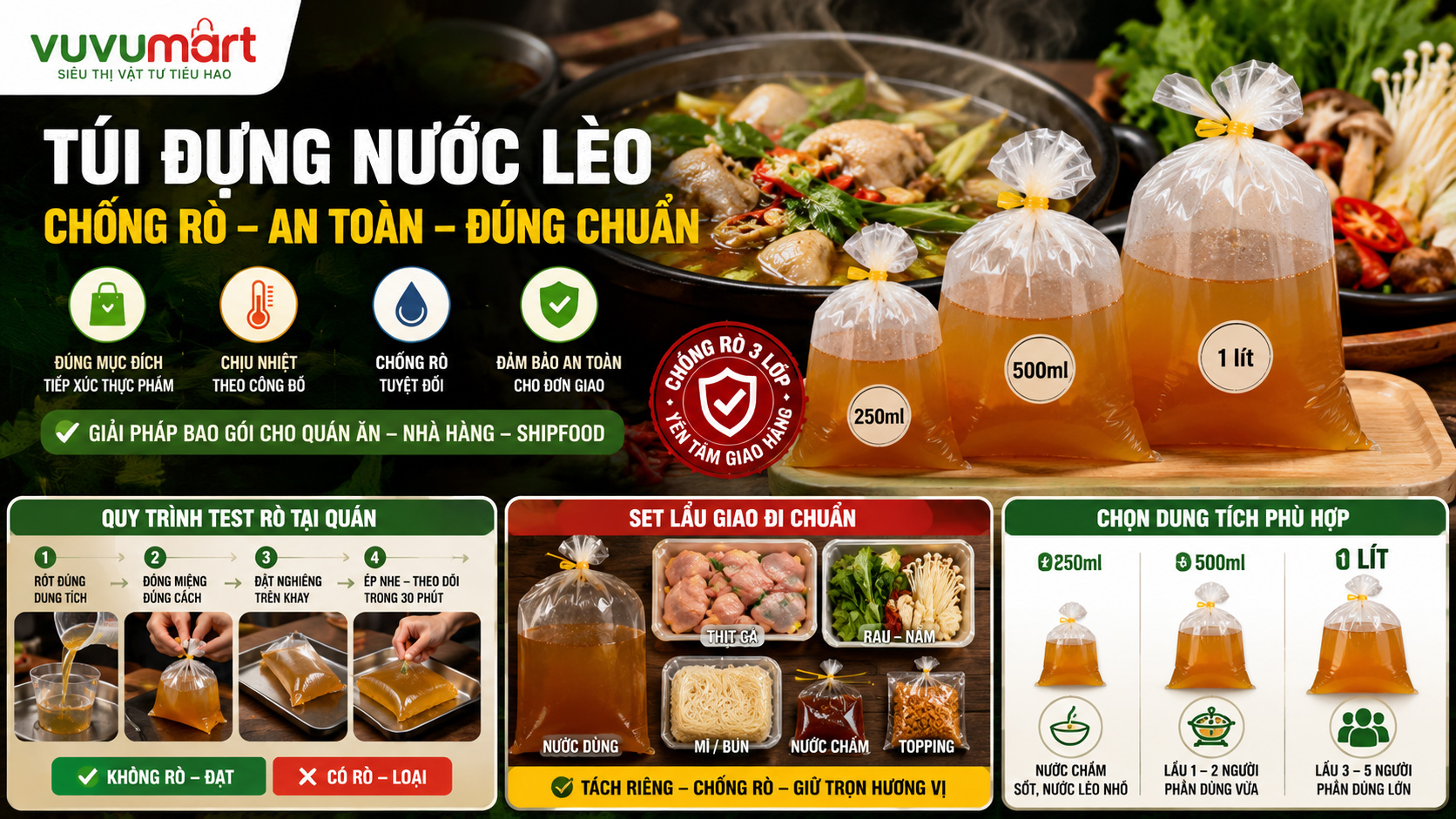 Túi Đựng Nước Lèo Cho Quán: Chọn Dung Tích, Chống Rò 42 Túi Đựng Nước Lèo Cho Quán Chọn Dung Tích, Chống Rò
