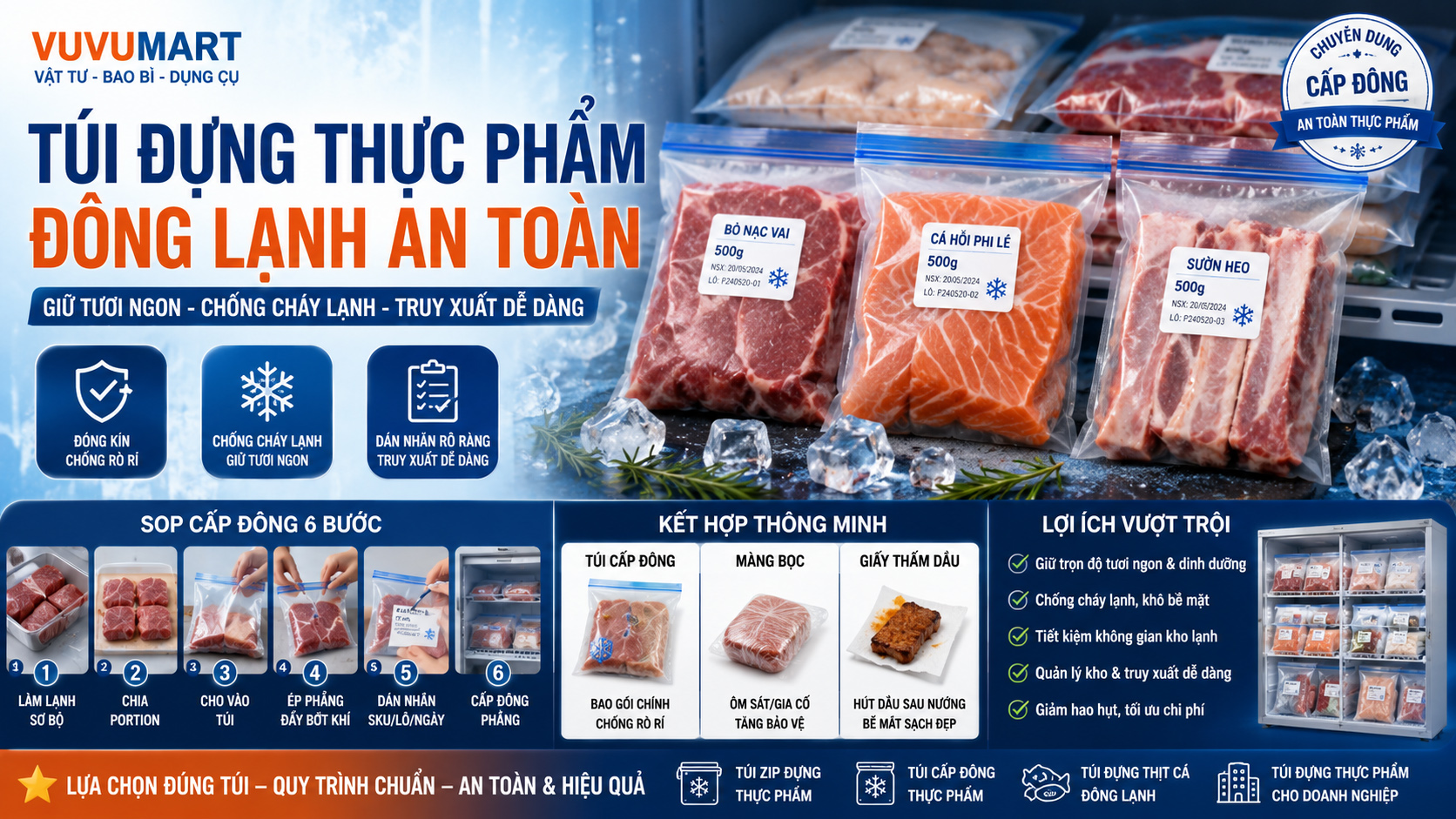Túi Đựng Thực Phẩm Đông Lạnh: SOP Chống Bục, Nhầm Lô 45 Túi Đựng Thực Phẩm Đông Lạnh SOP Chống Bục, Nhầm Lô