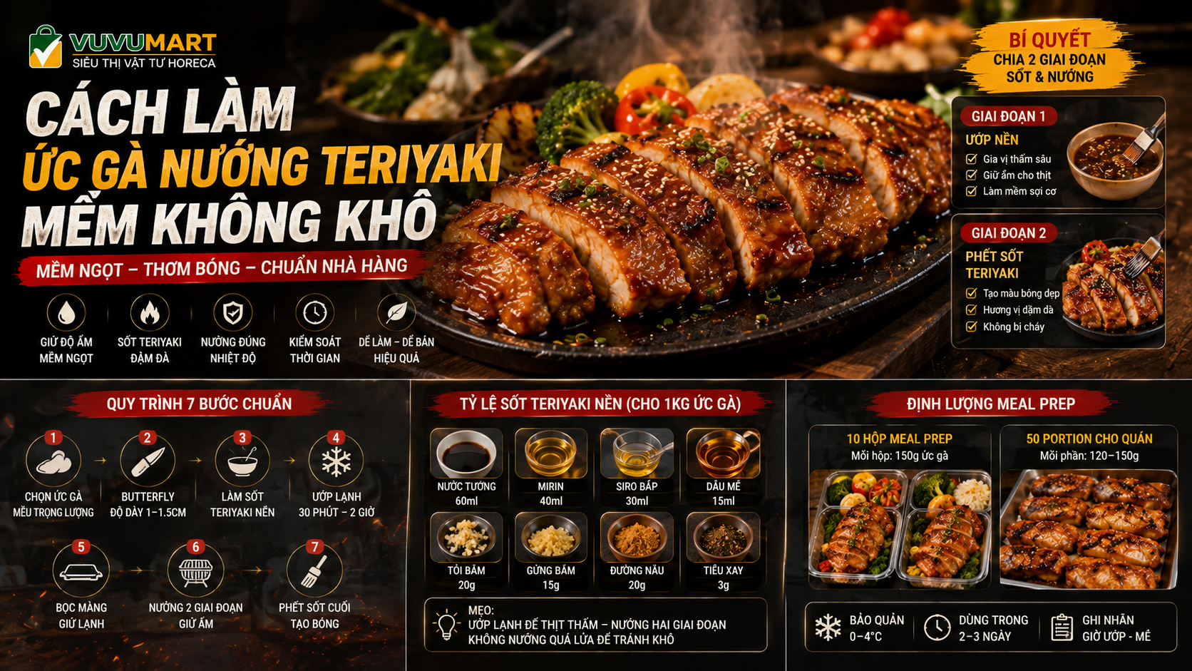 Ức gà Teriyaki nướng mềm mọng, sốt bóng và không bị bã thịt 43 Ức gà Teriyaki nướng mềm mọng, sốt bóng và không bị bã thịt