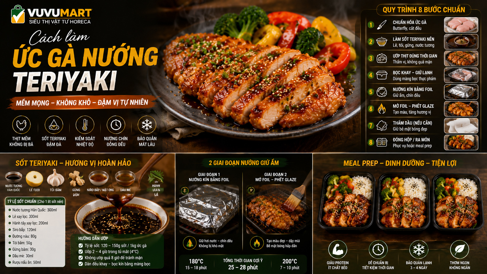 Ức gà Teriyaki nướng mềm mọng, sốt bóng và không bị bã thịt 44 Ức gà Teriyaki nướng mềm mọng, sốt bóng và không bị bã thịt